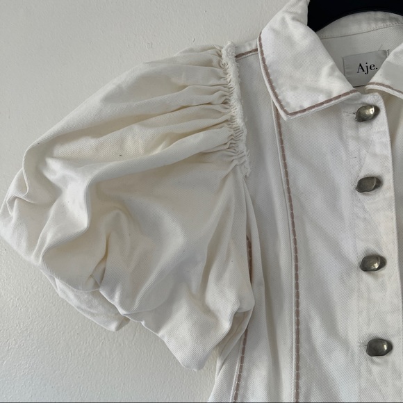 AJE Reclaim Denim Mini Dress Ivory • Size 10 • RRP $395 - Picture 14 of 16